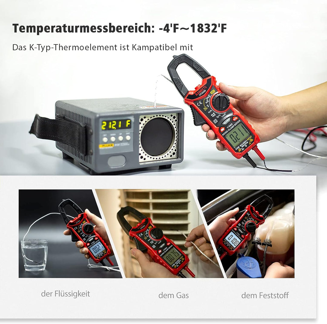 KAIWEETS HT206D Stromzange, Strommessgerät DC/AC Strom: 0-600A, Zangenmultimeter True-RMS 6000 Count
