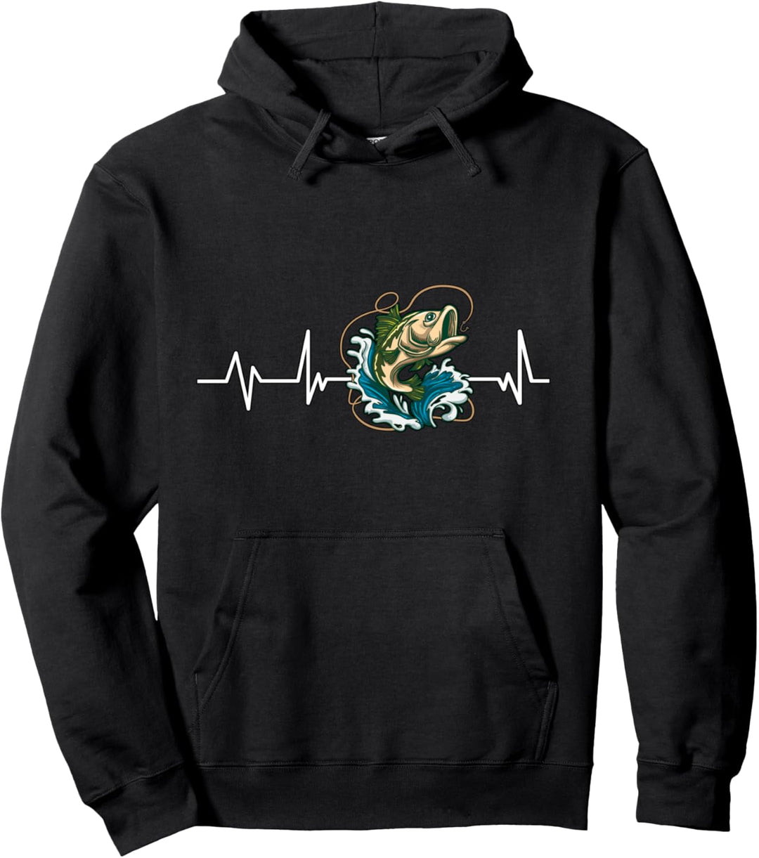 Angeln Herzschlag Angler Geschenk Angeln Pullover Hoodie