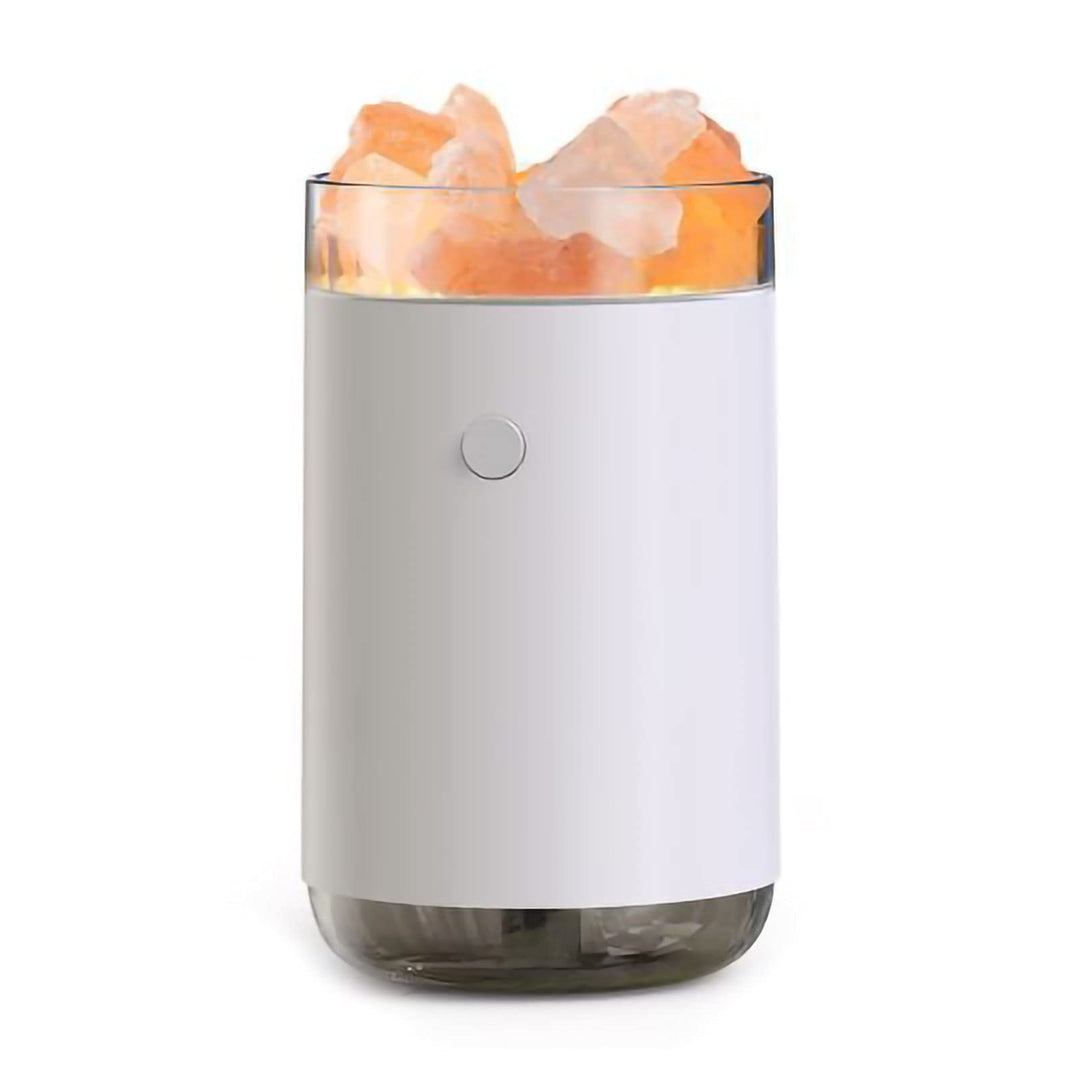 Irishom Luftbefeuchter Aroma Diffuser Salzstein Lampe 260ml USB Salzkristalllampe Duftöldiffuser mit