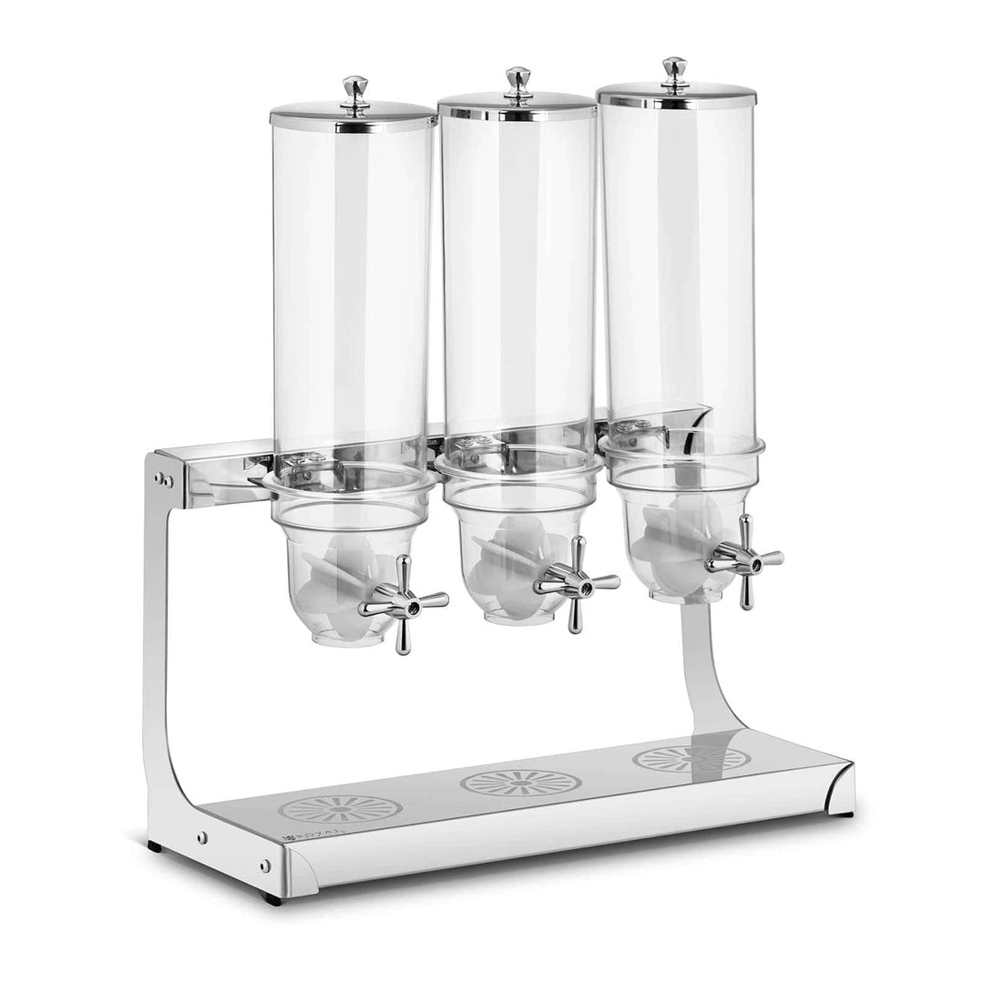Royal Catering RCCS-3.5LSS3 Müslispender 3 x 3,5 L 3 Behälter Cerealienspender Cornflakes Spender Mü
