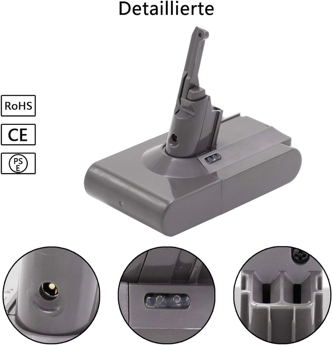 Abakoo 3500mAh 21,6V Ersatzakku für Dyson V8 Akku, SV10 Akku, Lithium-Ionen V8 Batterie für V8 Absol