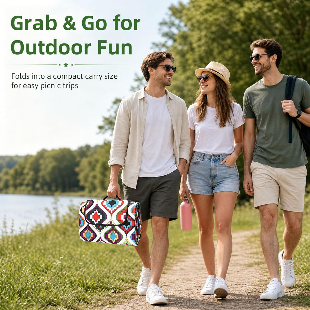 200x200 cm Picknickdecke Wasserdicht 210D Oxford Grosse Picknickbedarf Tragbare Picknickdecken Wasch