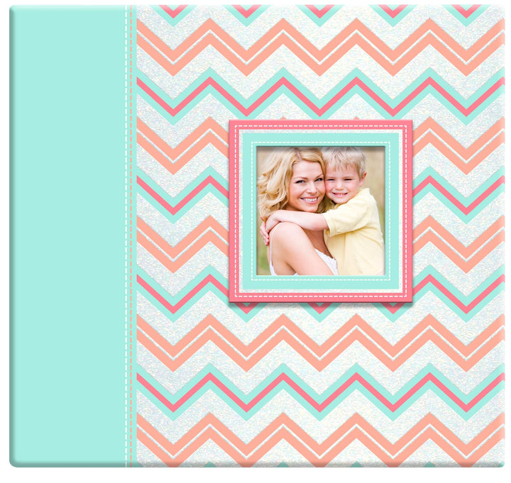 MCS MBI by Industries Scrapbook-Album mit Pastell-Glitzer, Chevron-Design, 30,5 x 30,5 cm, Oben ladb