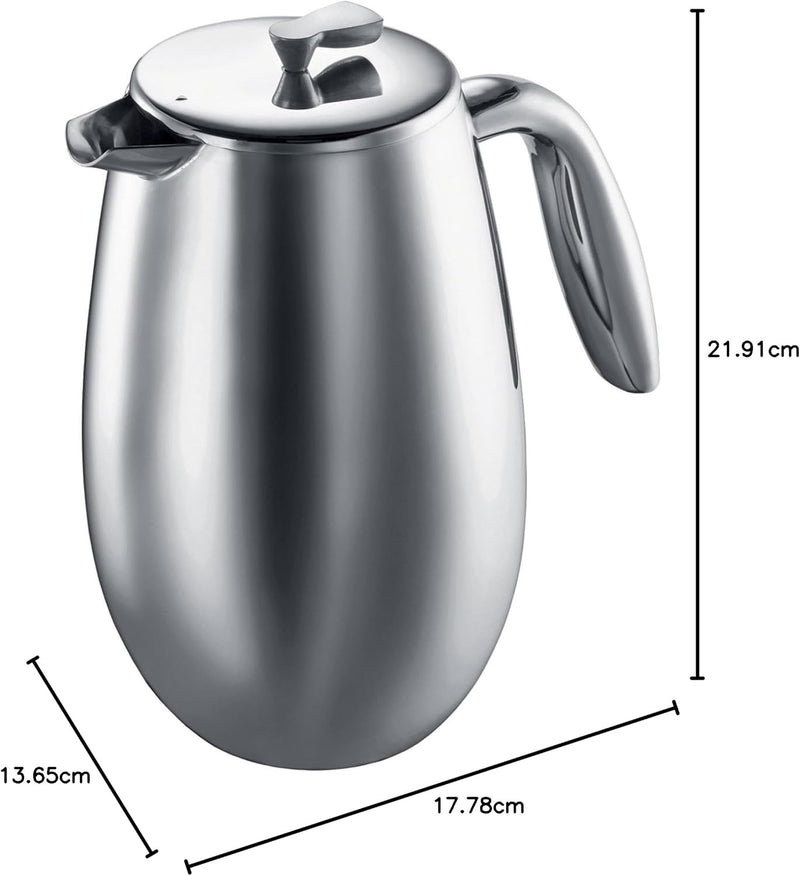 Bodum 1308-57 columbia Kaffeebereiter (Doppelwandig, Edelstahl, Spülmaschinengeeignet, 1,0 liters) m