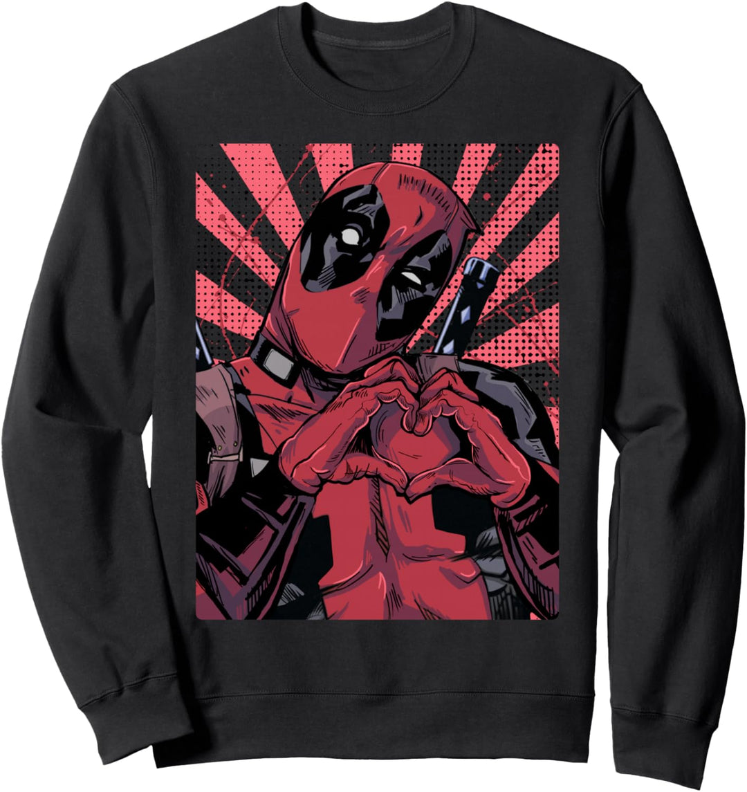 Marvel Deadpool Closed Hand Heart Sweatshirt