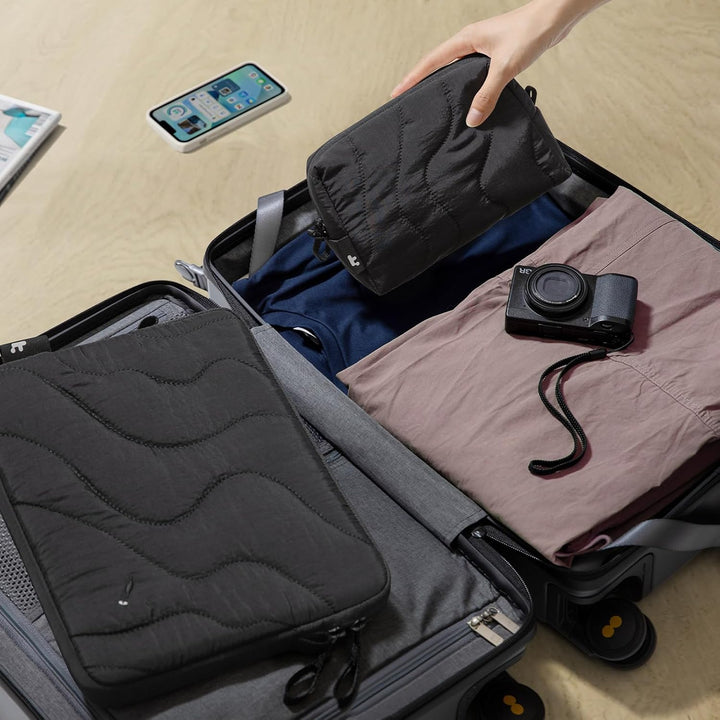 tomtoc Gesteppte Laptop Tasche Hülle für Neu 15 Zoll MacBook Air &amp; Gesteppte Kabeltasche Elektronik