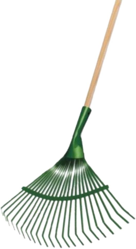 Rasenrechen - 22 Zähne | Grün - Verzinkt - Rechen / Bodenbearbeitung - Gartensets Rechen mit Stiel -