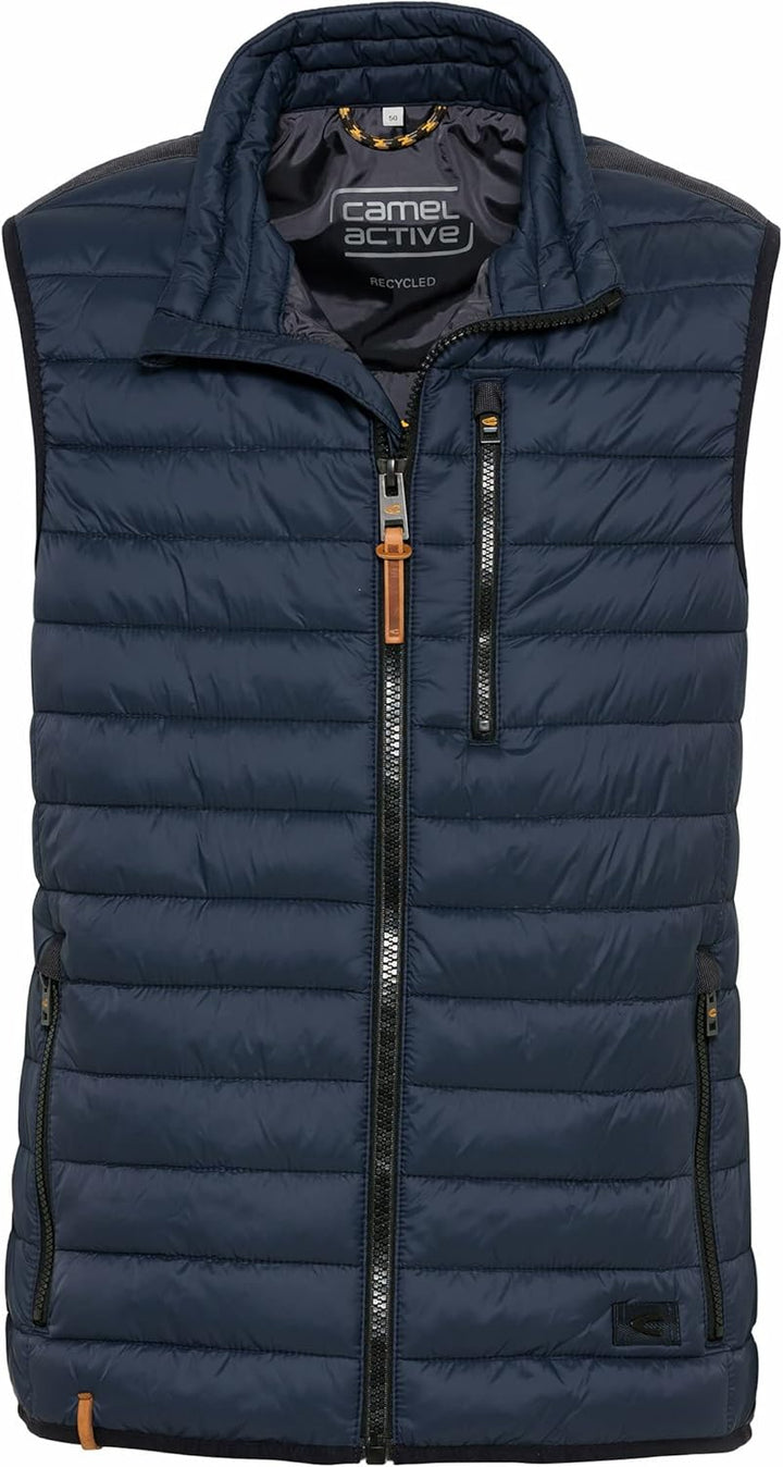 camel active Herren leichte Steppweste ohne Kapuze 58 Dunkelblau, 58 Dunkelblau