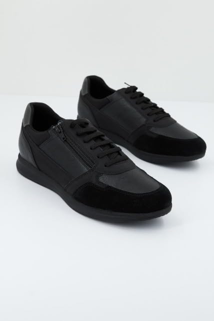 Geox Herren U Avery A Sneaker 44 EU Schwarz, 44 EU Schwarz