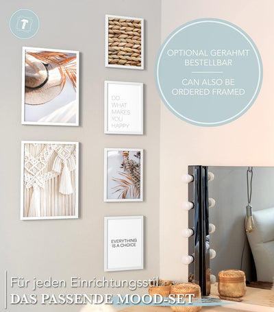 Papierschmiede® Mood Poster Set Boho Vibe, Deko Bilder Wohnzimmer, 2x DIN A3 (ca. 30x42) und 4x DIN