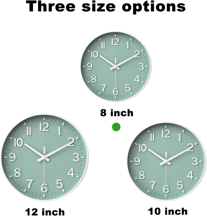 HZDHCLH 20cm Lautlos Wanduhr ohne Ticken Schleichende Sekunde mit Arabisch Ziffer für Büro, Klassenz