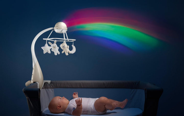Chicco First Dreams Rainbow Musical Karussell, 3in1 Neugeborenen Karussell mit beruhigenden Melodien