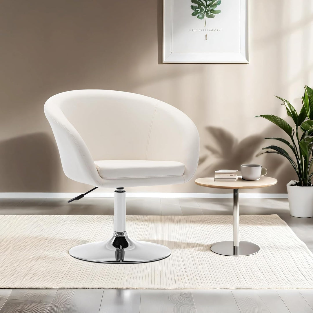 Duhome Schminkstuhl Höhenverstellbar, Lounge Sessel aus Kunstleder Drehbar Cocktailsessel Drehstuhl