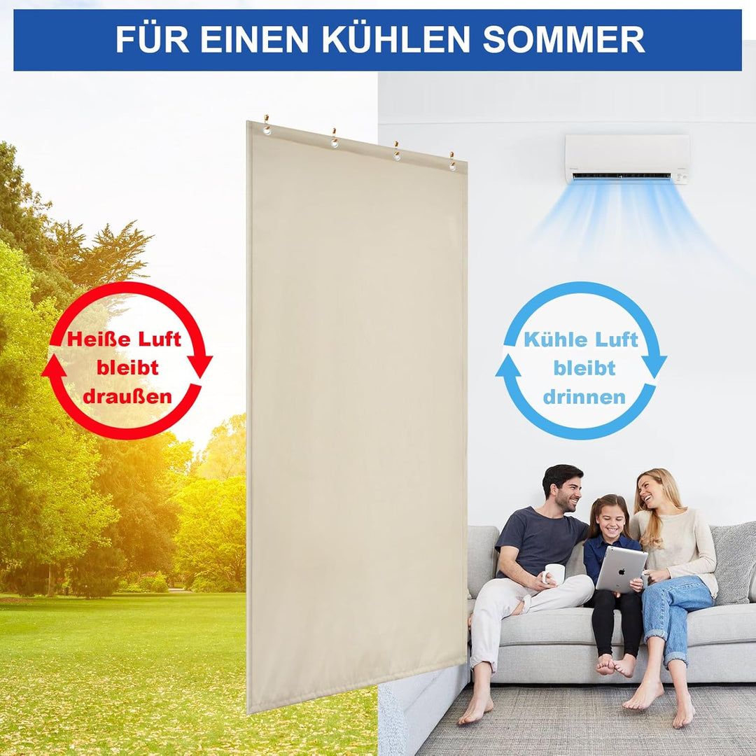 Lapalife Waterproof Wärmeschutzvorhang für Tür L210cmxB100,Thermo Türvorhang Winddichte Kältebeständ
