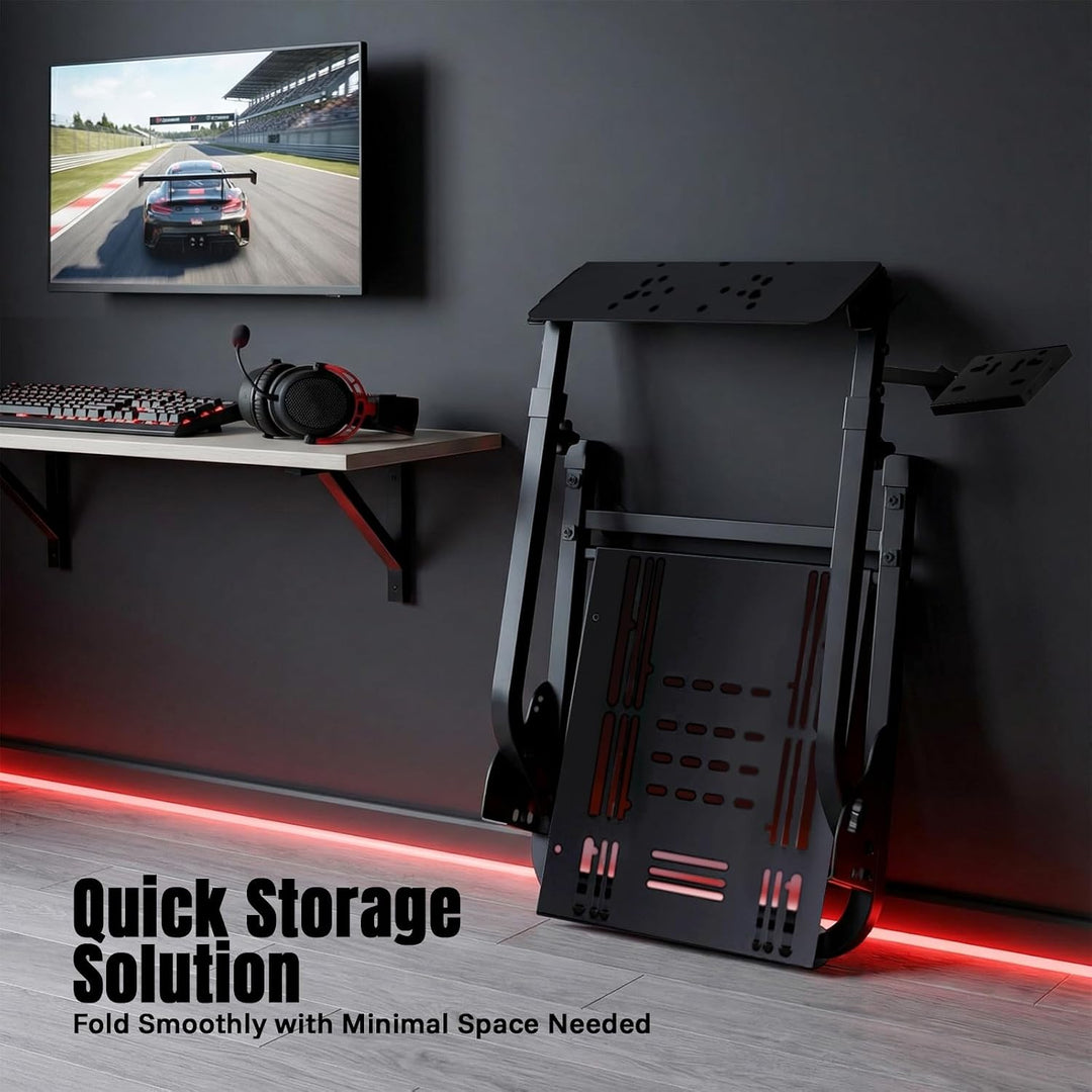 RUETERY Lenkradständer Wheel Stand, Verstellbarer Faltbarer Rennlenkradständer für Heim- und Sim Rac