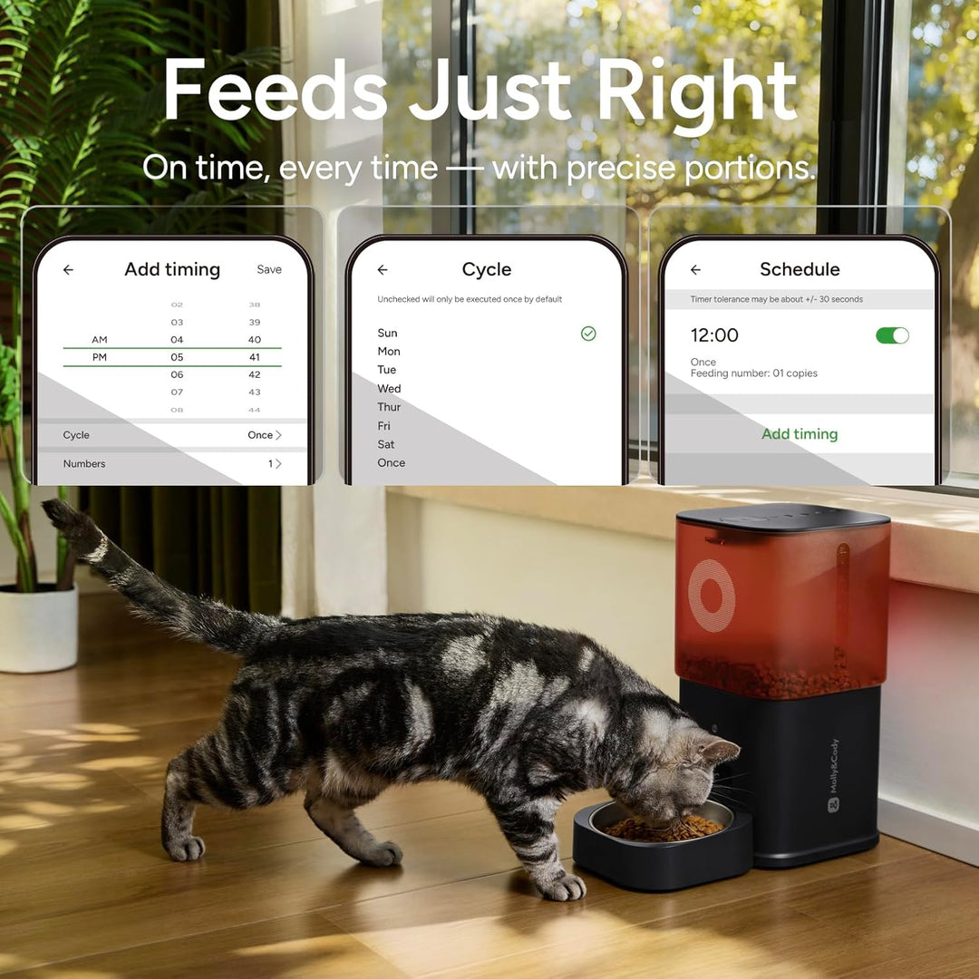 Futterautomat Katze mit Kamera 6L, Automatischer Katzen Futterautomat für Katzen und Hunde, App-Steu