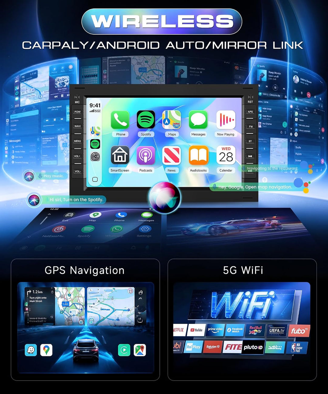 4+64G Autoradio für VW Bora/Polo/Passat B5/Jetta/Golf IV/Peugeot/Skoda mit Carplay/Android Auto, 7 Z