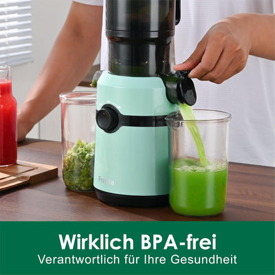 Fretta Entsafter Slow Juicer mit 108 mm Öffnung&1L Kapazität,Entsafter Gemüse und Obst,200W Saftpres