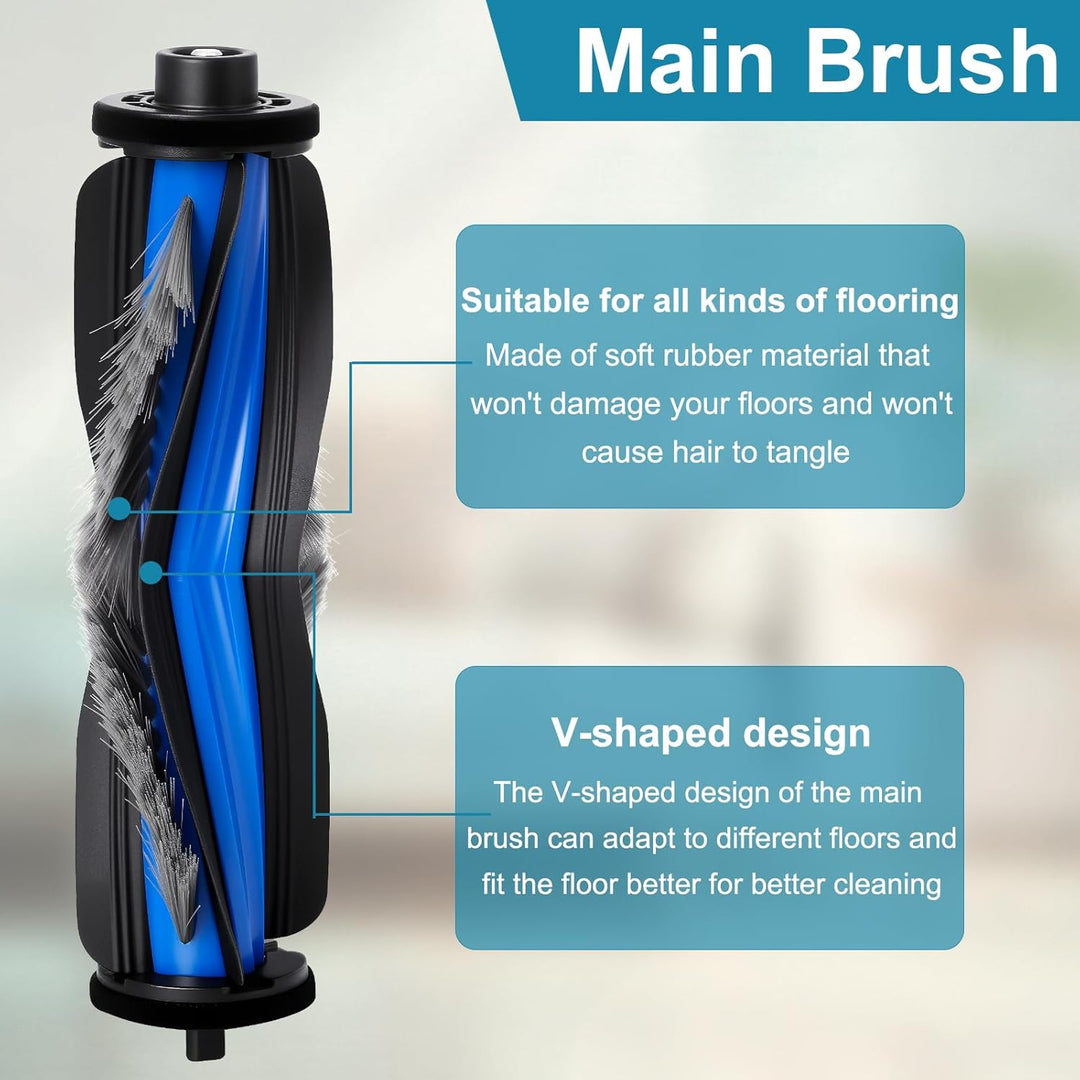 Zubehörset für ECOVACS DEEBOT MINI Saugroboter Ersatzteile, 1 Hauptbürste, 4 Seitenbürsten, 4 Filter