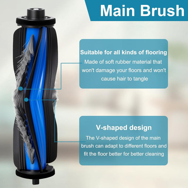Zubehörset für ECOVACS DEEBOT MINI Saugroboter Ersatzteile, 1 Hauptbürste, 4 Seitenbürsten, 4 Filter