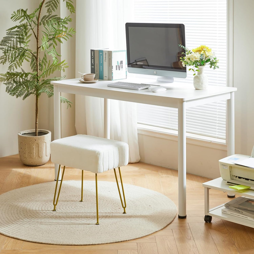 IBUYKE Velvet Rechteckiger Fussstützenstuhl Ottoman, Make-up Eitelkeits Hocker Beistelltisch, Samt S