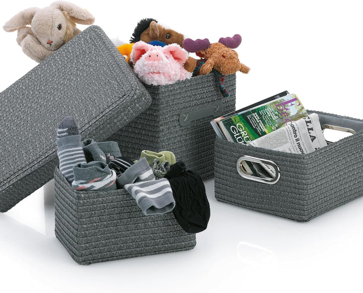 kela Korb-Set Rimossa, 5-teilig, unterschiedliche Grössen, PP-Kunststoff, weiss, Stoffinnenfutter, i