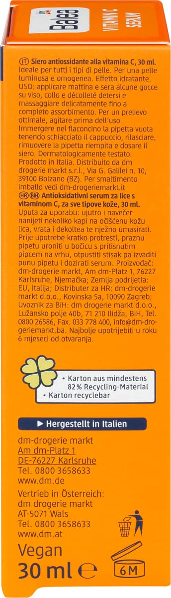 Balea Serum VITAMIN C für ein ebenmässiges Hautbild und einen strahlenden Teint mit antioxidativer W