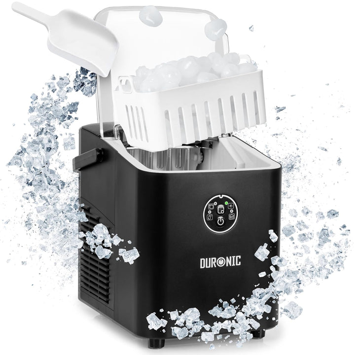 Duronic ICM12 BK Automatische Eiswürfelmaschine | 8 Eiswürfel in 6-8 min | 1 L Wassertank | Bis zu 1