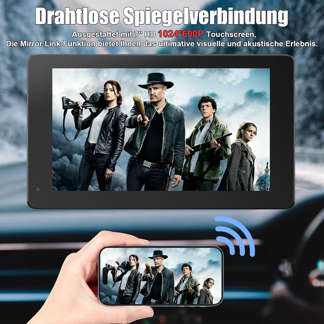 Wireless Carplay Display Android Auto Display mit Stehende Halterung 7 Zoll Touchscreen Auto Display