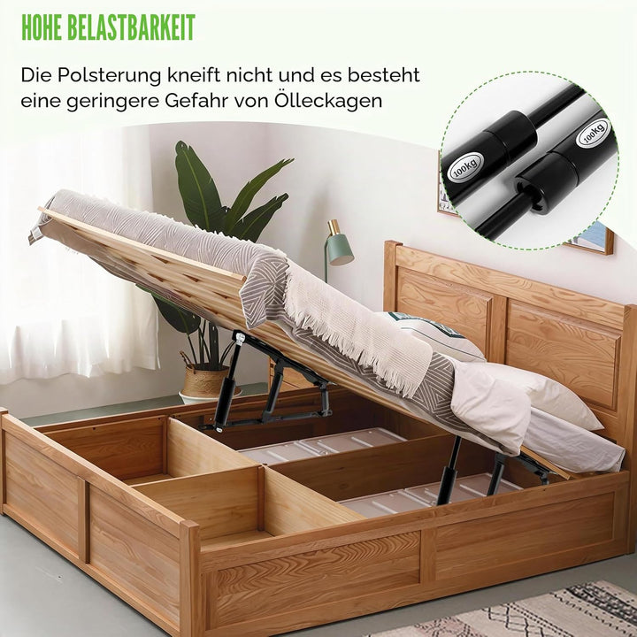 2 Stück Pneumatische Bett Hebemechanismus für schwere Bettkästen, GasdruckdäMpfer, 100KG Gasdruckfed