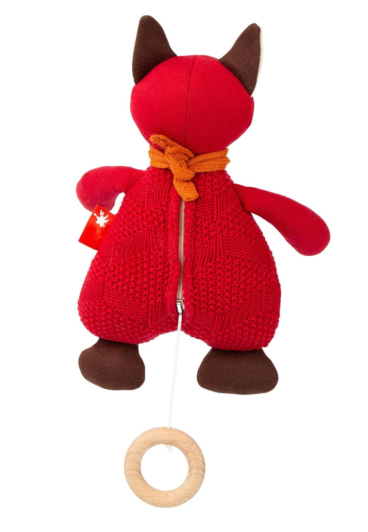 SIGIKID 39689 Strick-Spieluhr Fuchs Knitted Love, Kuscheltier mit bekannter Schlaflied-Melodie, Stof