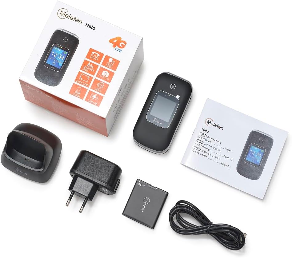 Melefon 4G Flip Handy für ältere Menschen, Telefon mit grosser Taste, lauter Lautstärke, 2,4+1,44 Zo