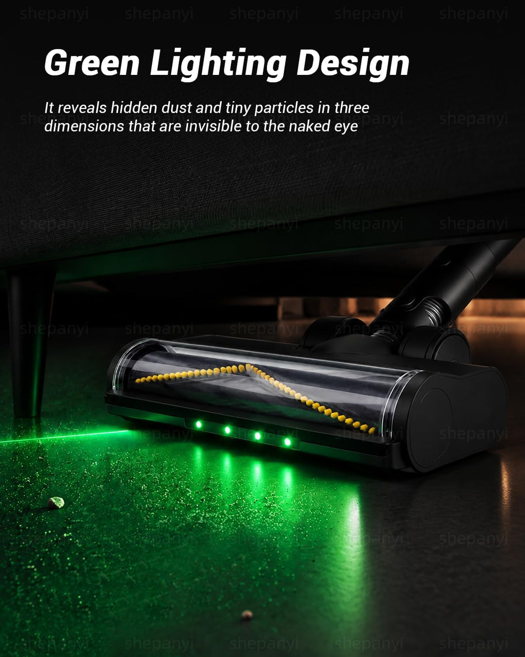 Neu verbesserte Grüner LED Light Bodenbürste Kompatibel für Dreame Z30 R20 T20 T30 R30 Z10,Z20 V12 V