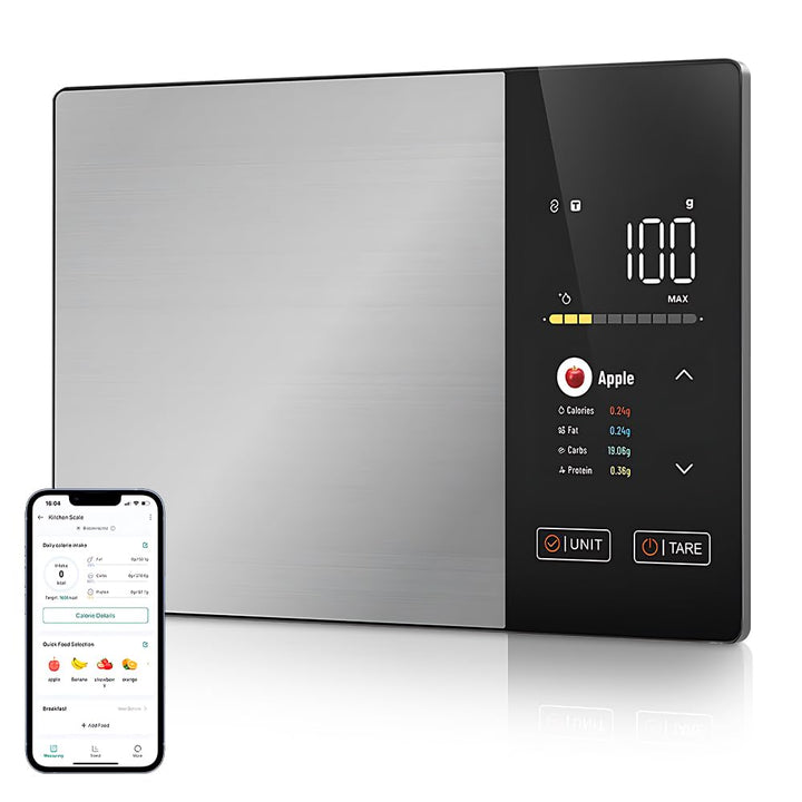 Küchenwaage Digital, SGZIOO Food Scale, Lebensmittelwaage mit TFT Farbdisplay Kalorienrechner Kosten