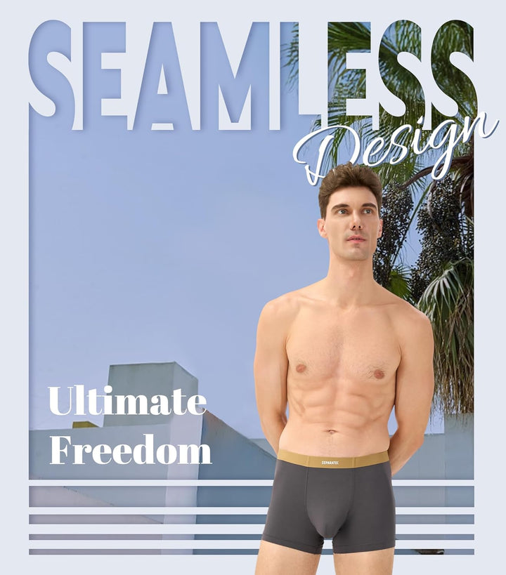 Separatec Herren Boxershorts 4er Pack Doppelbeutel Dual Pouch, Bambus Unterhosen Männer, Stretcken H