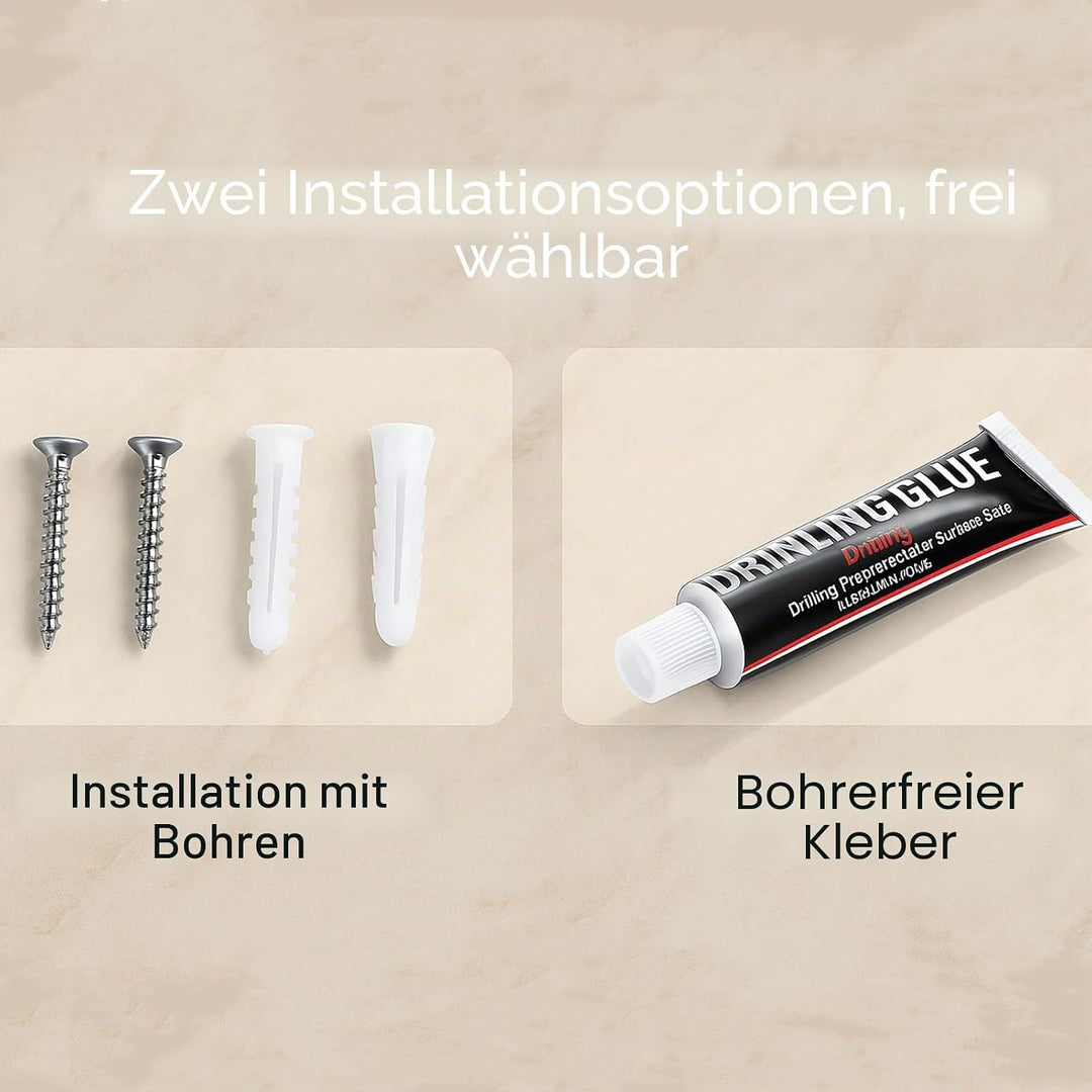 Wandregal Küche ohne Bohren 40/50cm Gewürzregal Wand mit Haken Küchenregal hängend Aufbewahrung Gewü