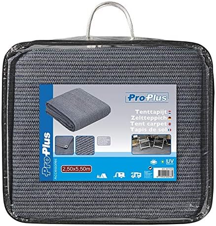 PAT Europe B.V. Zeltteppich Grau Vorzeltteppich Metall Ösen Vorzeltboden 2,5 x 5,5 Meter, 2,5 x 5,5