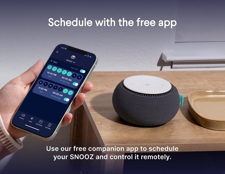 Snooz Sound-Maschine mit weissem Rauschen, echter Ventilator im Inneren für nicht störende weisse Ge