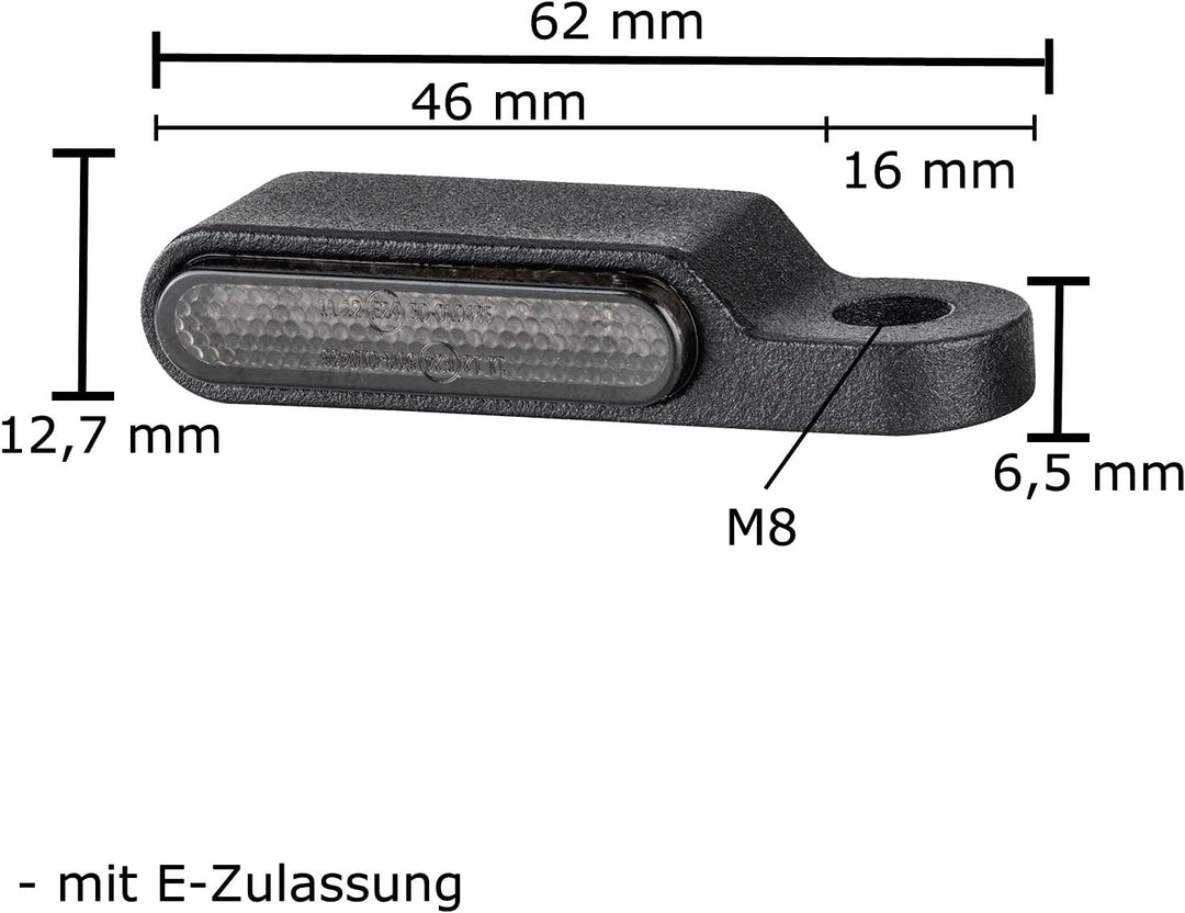 ToXx Motorrad LED Mini Blinker Custom Short für Lenker Armatur Gabel Schwinge e-geprüft universal fü