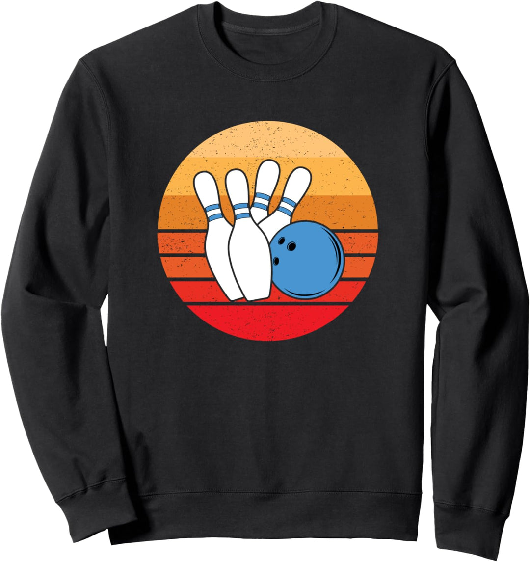Bowling Pins Ball Vintage Sunset Sweatshirt