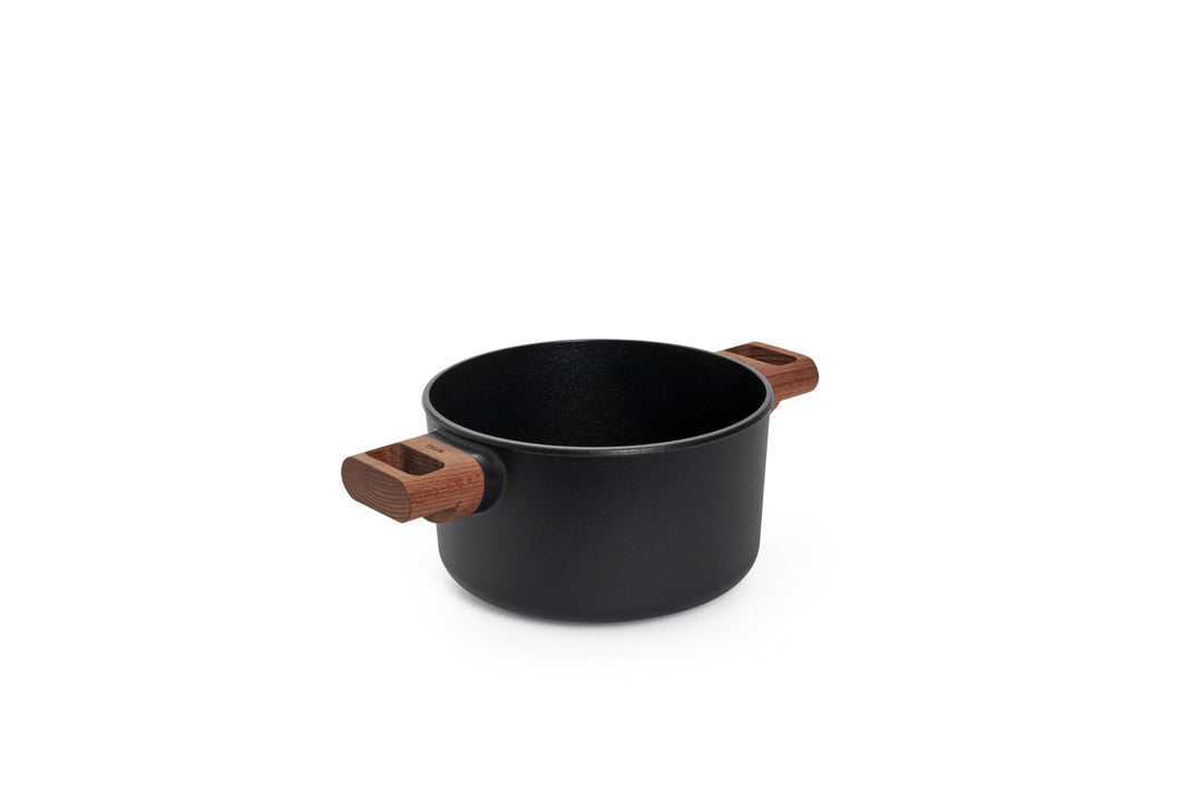 Woll Eco Logic QXR Topf, Ø 20 cm, 12 cm hoch, 3 Liter, mit 2 Holz-Seitengriffen - Geeignet für alle