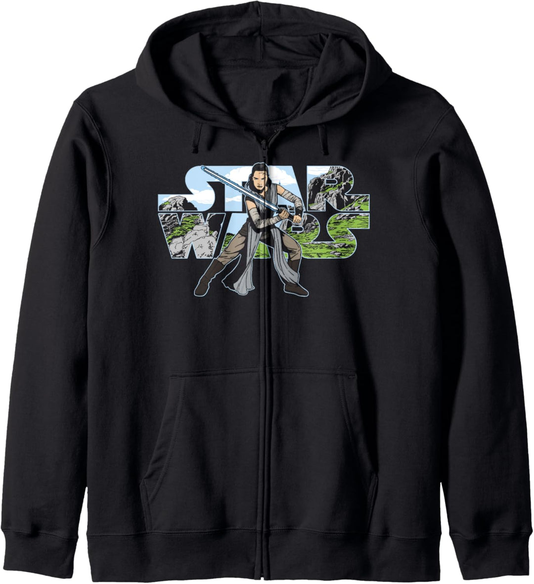 Star Wars Last Jedi Rey Classic Jedi Temple Logo Kapuzenjacke