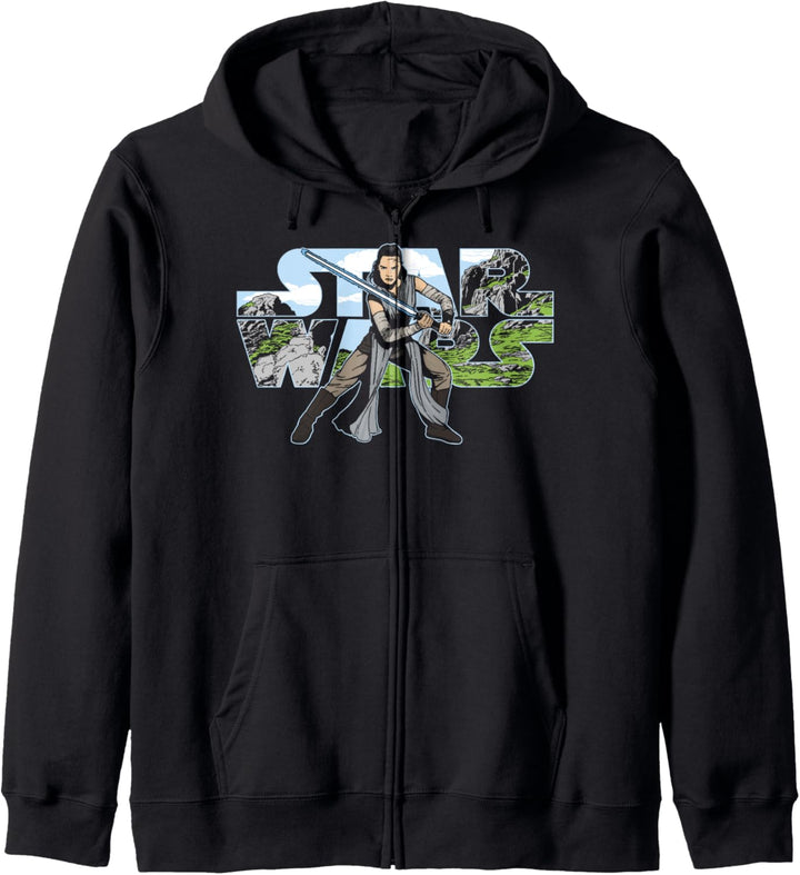 Star Wars Last Jedi Rey Classic Jedi Temple Logo Kapuzenjacke