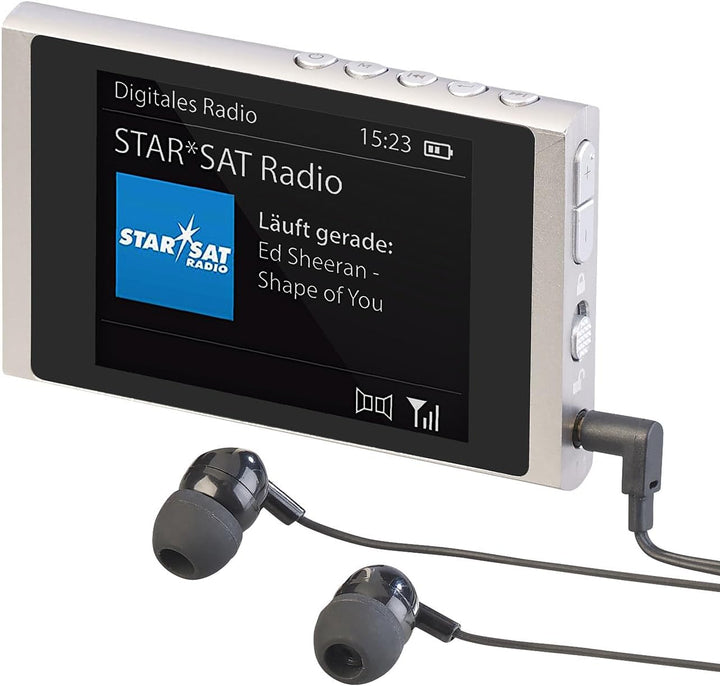 VR-Radio DAB Radio: Digitales Slim-Taschenradio DAB+/FM, Akku, Ohrhörer, Alu-Gehäuse (DAB Mini Radio