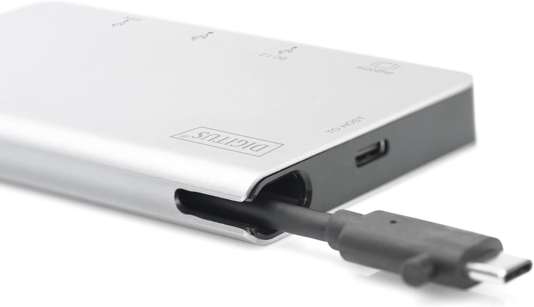 DIGITUS USB-C Travel Docking Station – 6 Ports – 1x HDMI (4K@30Hz) – 2x USB 3.0 / USB 2.0, 1x USB Ty