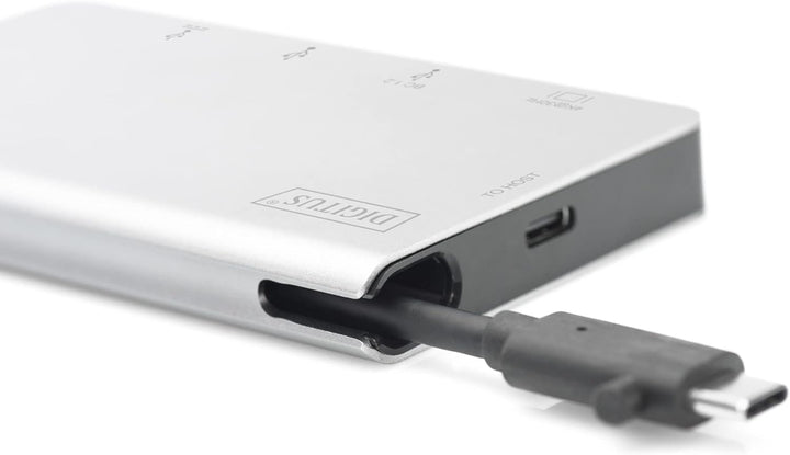 DIGITUS USB-C Travel Docking Station – 6 Ports – 1x HDMI (4K@30Hz) – 2x USB 3.0 / USB 2.0, 1x USB Ty