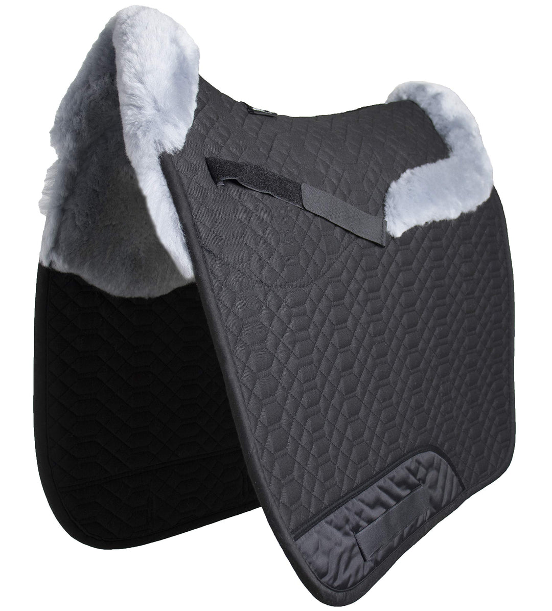 Engel Reitsport Lammfell Schabracke Half Lined mit Fellkranz vorne und hinten SCHABRA4-D-SCH-SIL Sto