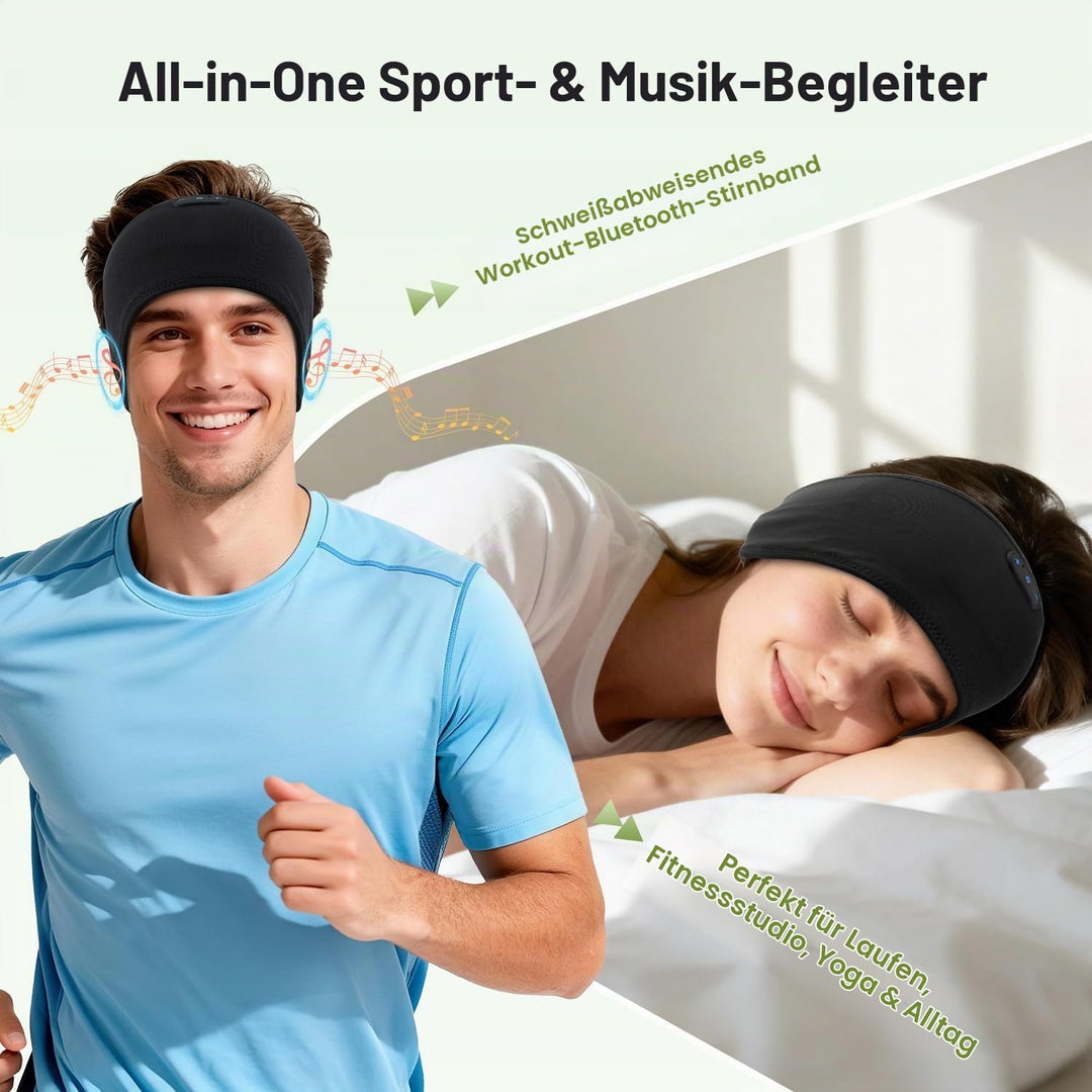 LC-dolida Schlafkopfhörer Bluetooth Kopfhörer Stirnband,Ultraweiche Bettkopfhörer Schlaf Stirnband a