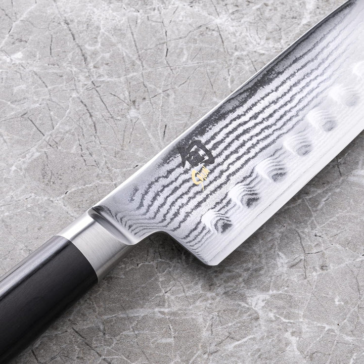 KAI DM0718 Shun Classic Santoku mit Kullenschliff Klinge 18,0 cm, DM-0718 Messer, Mehrfarbig, One si