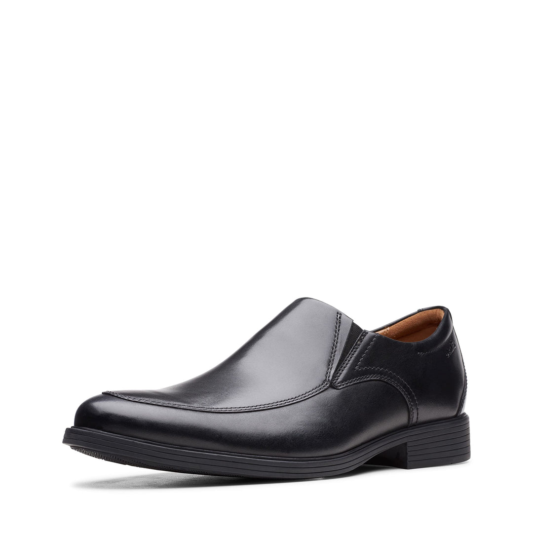 Clarks Herren Whiddon Cap Sneaker 44.5 EU Weit Schwarzes Leder, 44.5 EU Weit Schwarzes Leder